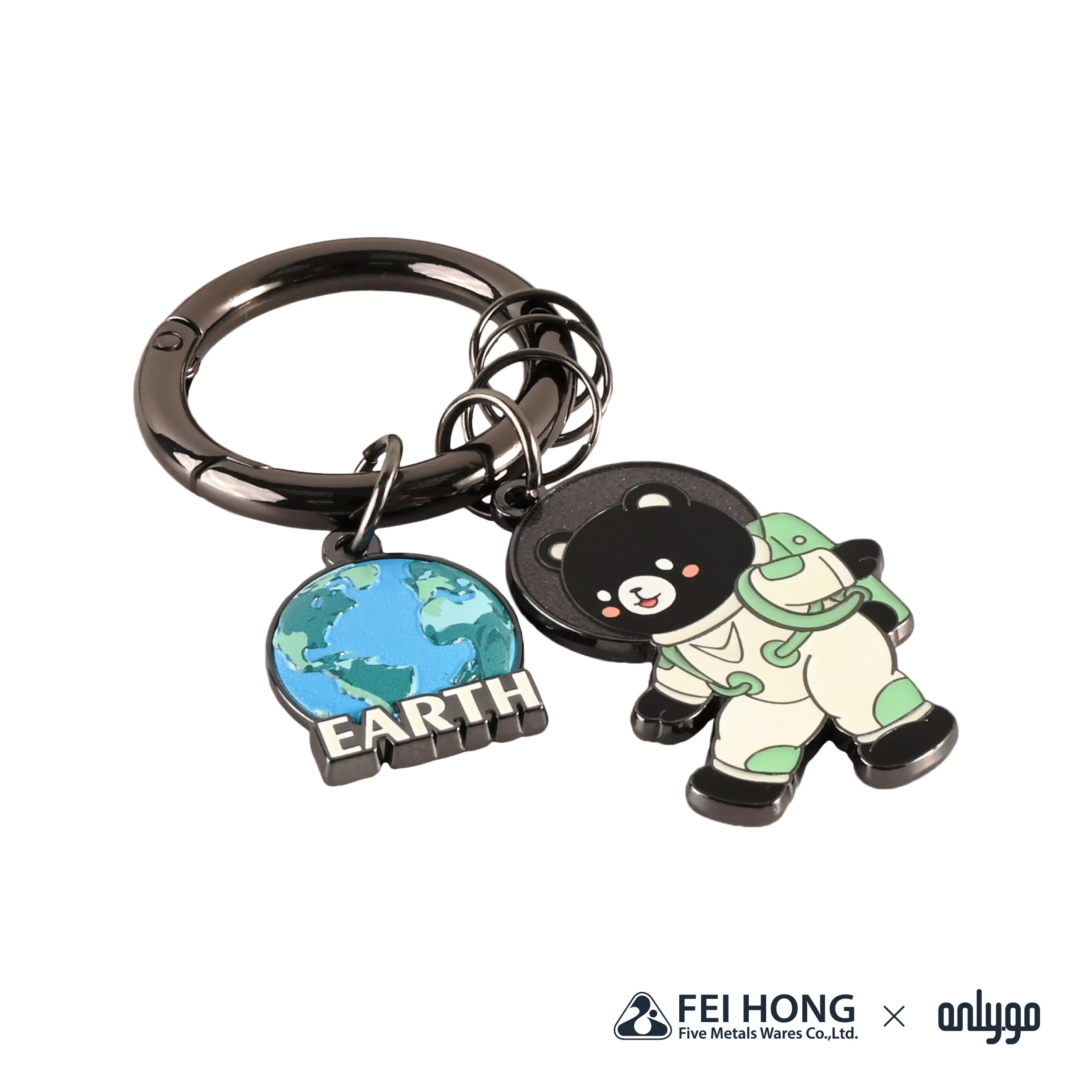CJ C080C 動物太空人鑰匙圈 地球X台灣黑熊 FH 03
