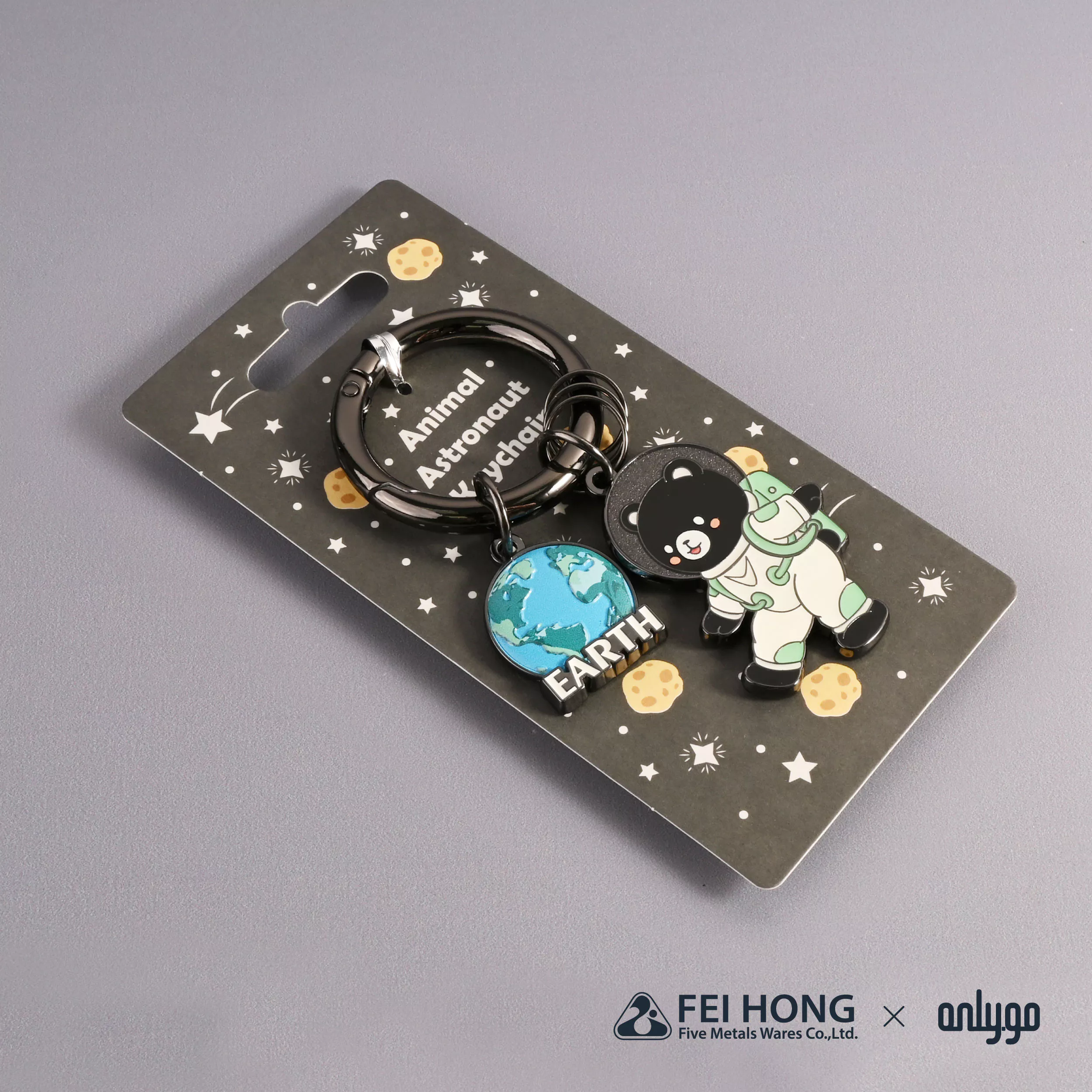 CJ C080C 動物太空人鑰匙圈 地球X台灣黑熊 FH 05