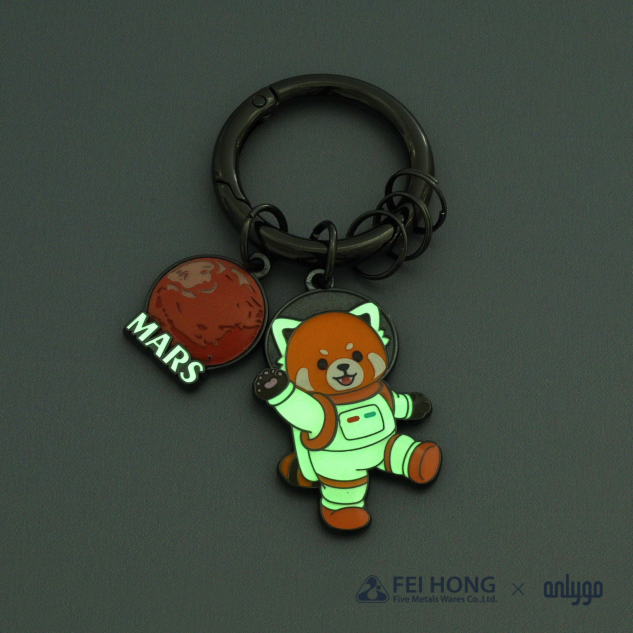 CJ C080D 動物太空人鑰匙圈 火星X小貓熊 FH 04