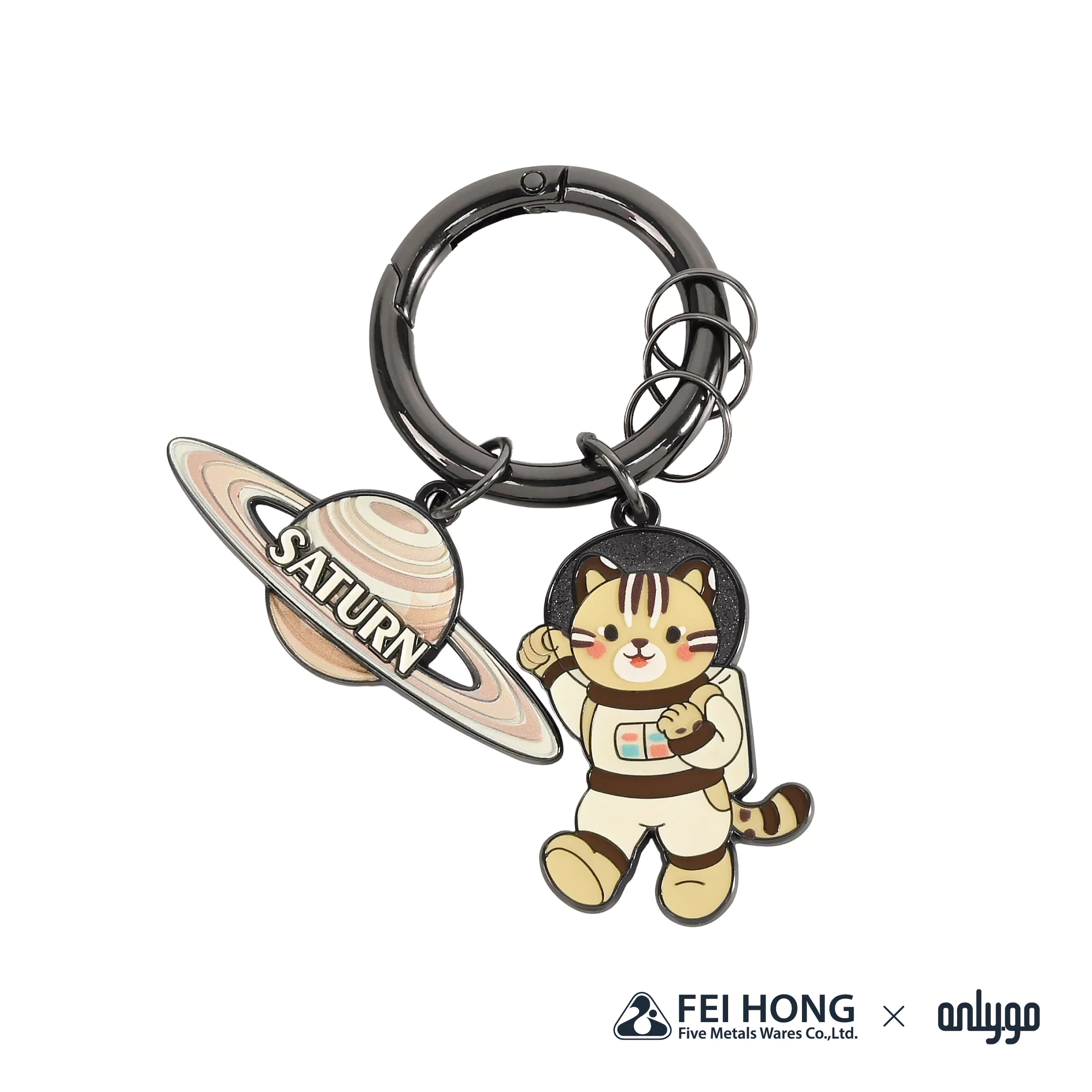 CJ C080F 動物太空人鑰匙圈 土星X石虎 FH 01