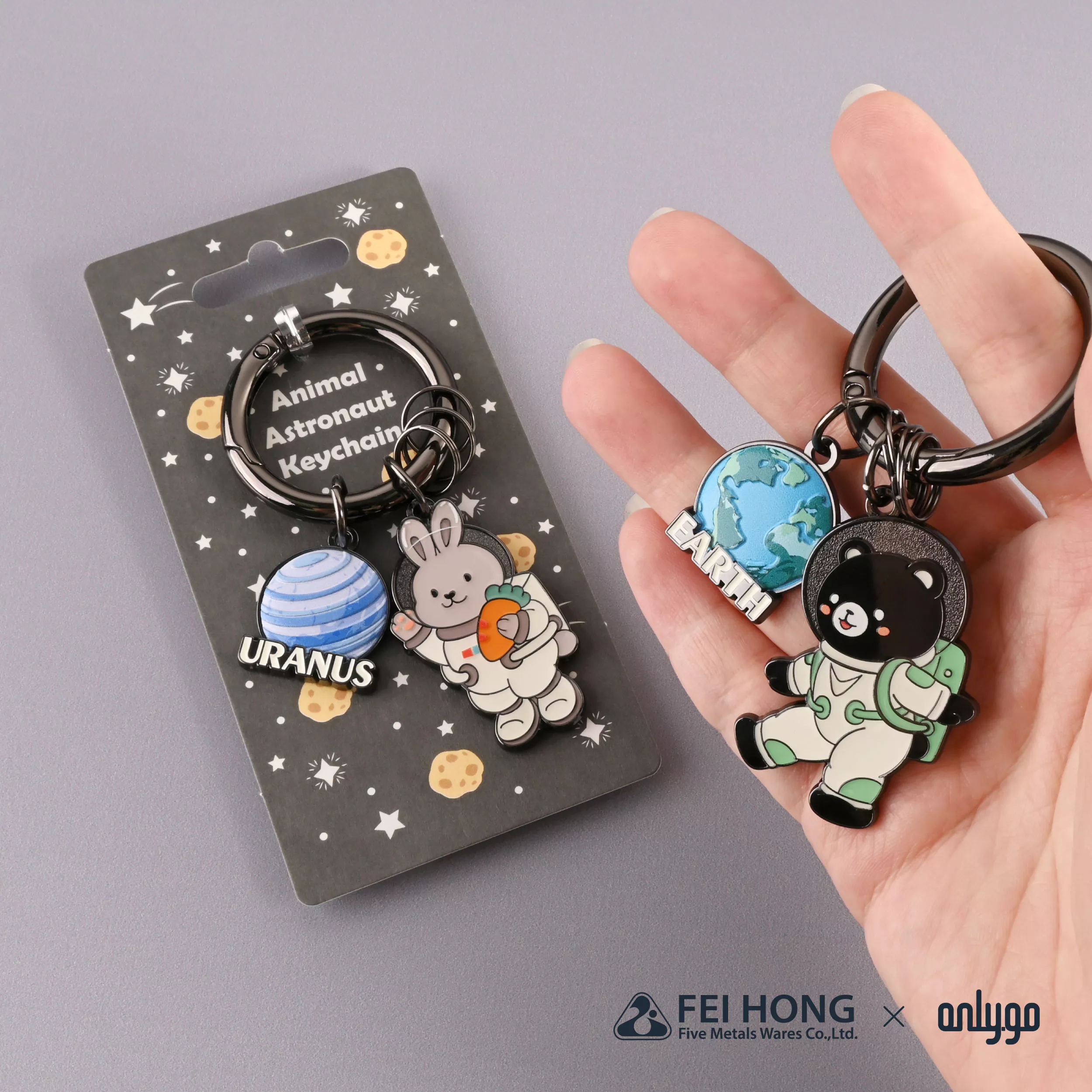 CJ C080G 動物太空人鑰匙圈 天王星X侏儒兔 FH 07