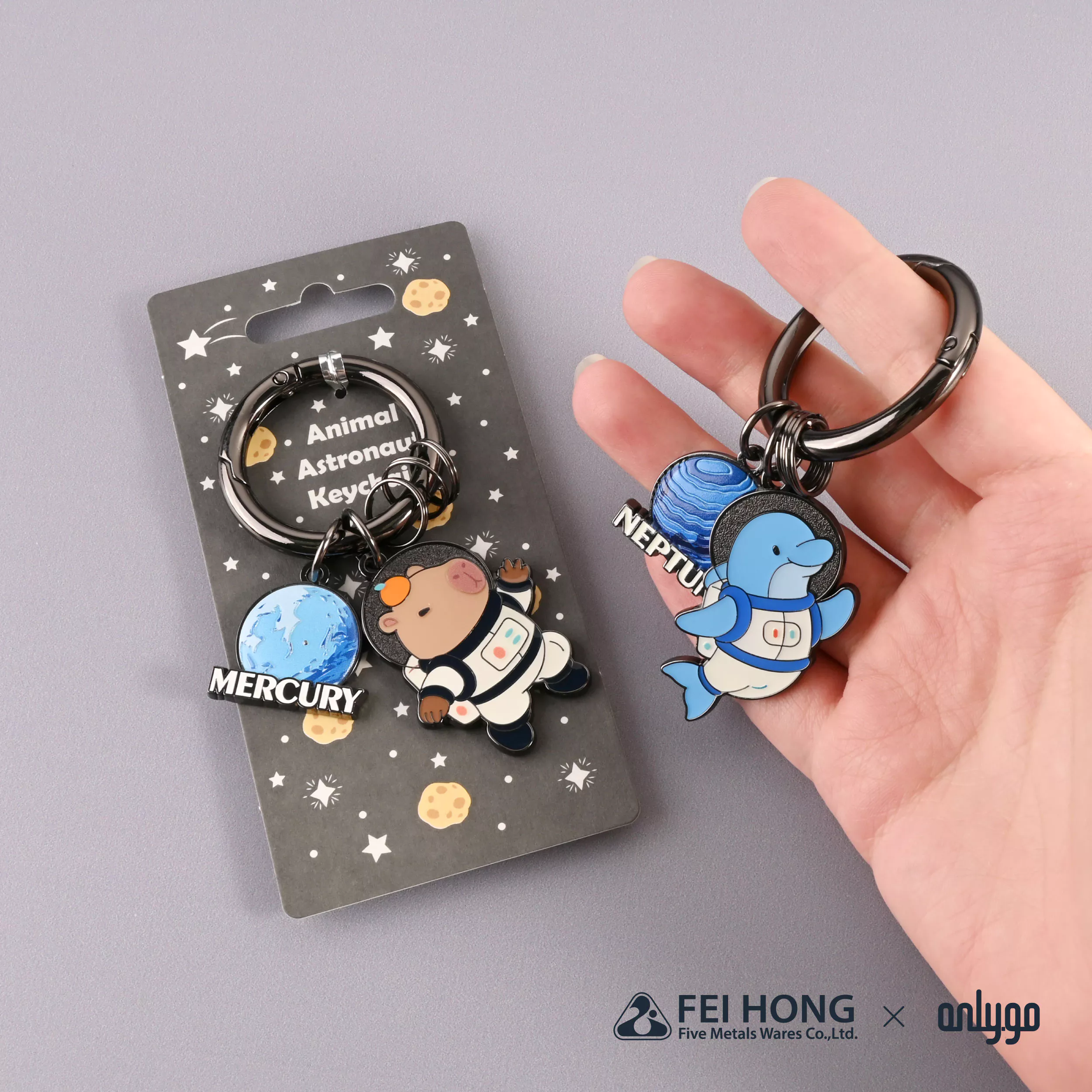 CJ C080H 動物太空人鑰匙圈 海王星X海豚 FH 07